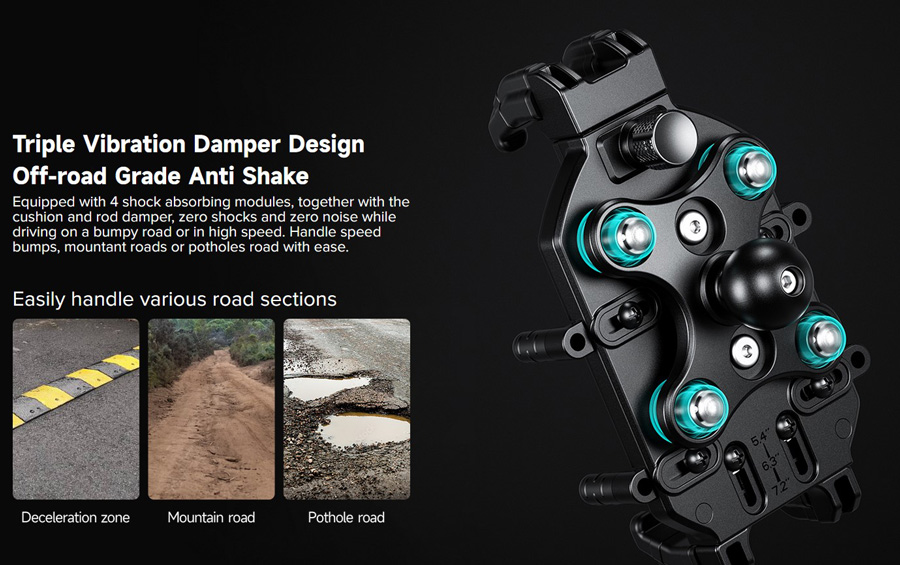ULEFONE βάση ποδηλάτου για smartphone Armor Mount Pro AM01, μαύρη - Image 6