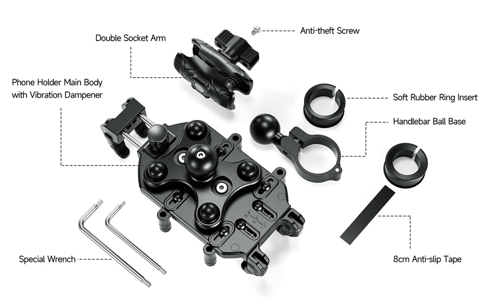 ULEFONE βάση ποδηλάτου για smartphone Armor Mount Pro AM01, μαύρη - Image 7