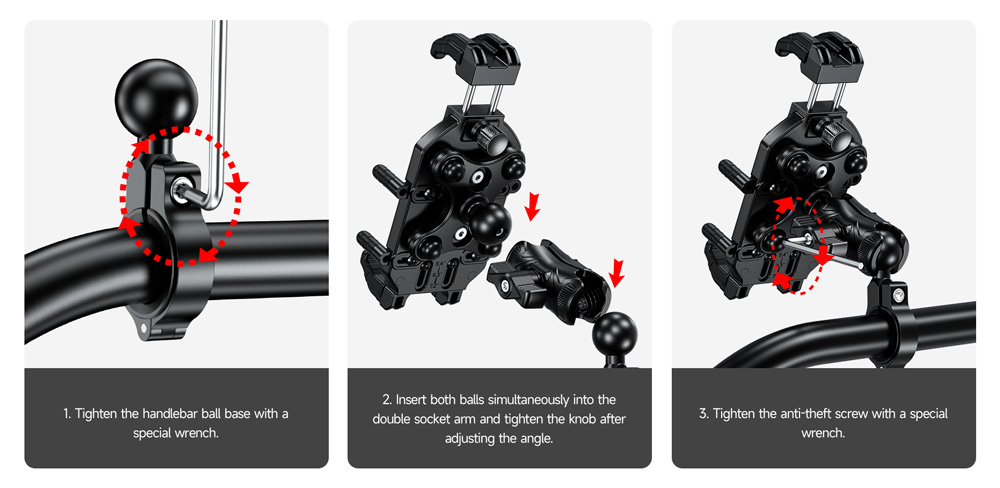 ULEFONE βάση ποδηλάτου για smartphone Armor Mount Pro AM01, μαύρη - Image 8