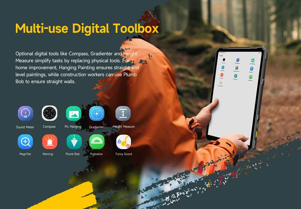 ULEFONE tablet Armor Pad 3 Pro, 10.36", 8/256GB, 33280mAh, 4G, μαύρο - Image 8