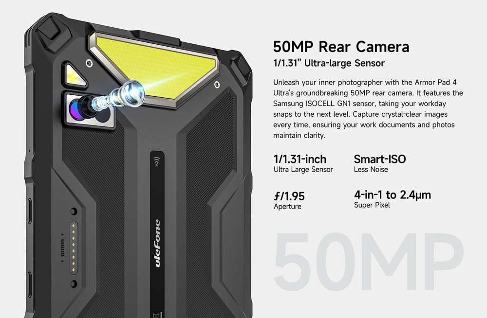 ULEFONE tablet Armor Pad 4 Ultra Thermal, 10.36", 8/256GB, 11800mAh, IP68/IP69K, 5G, μαύρο - Image 12