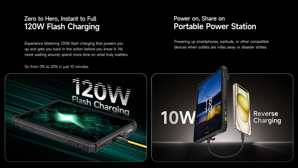 ULEFONE tablet Armor Pad 5 Pro, 11", 12GB/512GB, 24200mAh, IP68/IP69K/MIL-STD-810H, 5G, μαύρο - Image 15