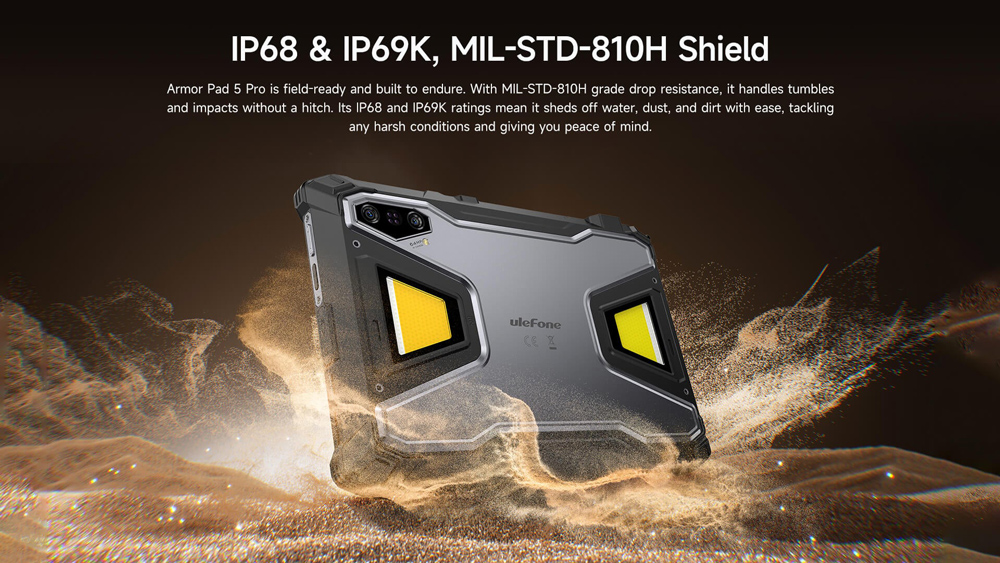 ULEFONE tablet Armor Pad 5 Pro, 11", 12GB/512GB, 24200mAh, IP68/IP69K/MIL-STD-810H, 5G, μαύρο - Image 18