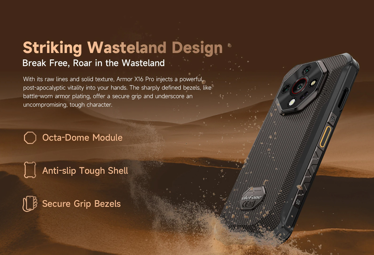 ULEFONE smartphone Armor X16 Pro, 6.56", 8/256GB, 5G, 10360mAh, IP68/IP69K/MIL-STD-810H, μαύρο - Image 2