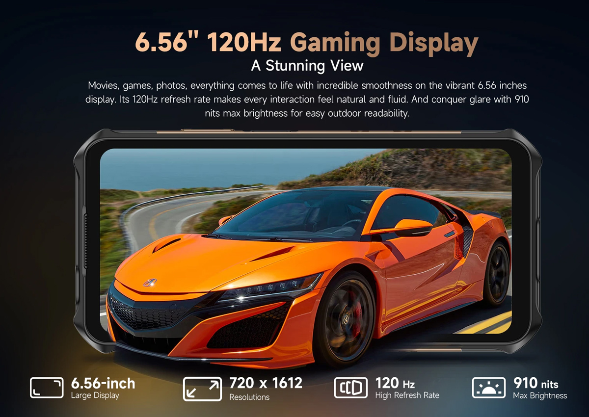 ULEFONE smartphone Armor X16 Pro, 6.56", 8/256GB, 5G, 10360mAh, IP68/IP69K/MIL-STD-810H, μαύρο - Image 14