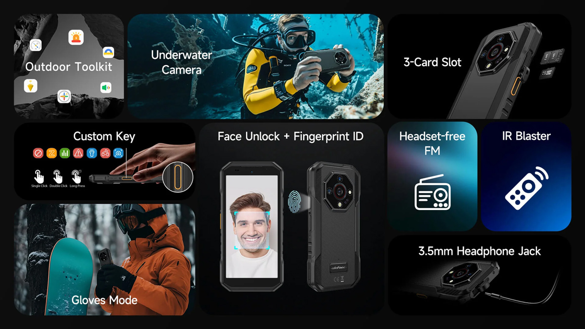 ULEFONE smartphone Armor X32, 5.65", 6/128GB, 5500mAh, IP68/IP69K, μαύρο - Image 6