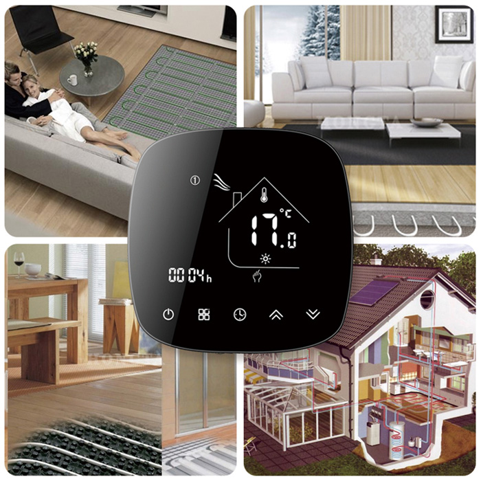 Smart θερμοστάτης πετρελαίου BHT-001-GBLW, WiFi, χωνευτός, μαύρος - Image 5