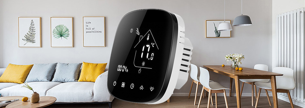 Smart θερμοστάτης πετρελαίου BHT-001-GBLW, WiFi, χωνευτός, μαύρος - Image 6