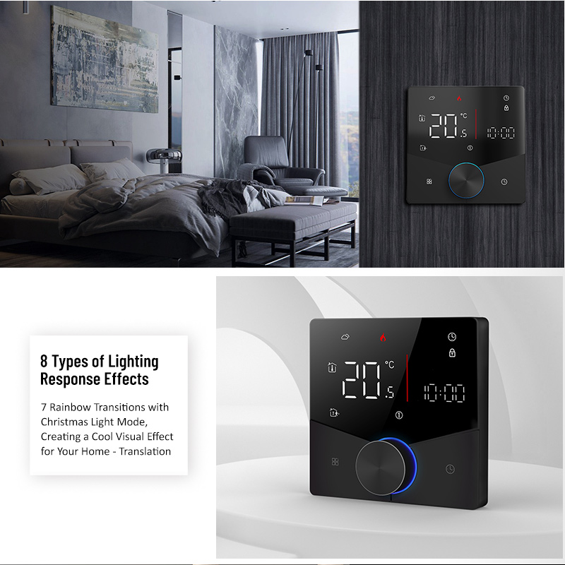 Smart θερμοστάτης πετρελαίου BHT-009GBLW, WiFi, χωνευτός, μαύρος - Image 4
