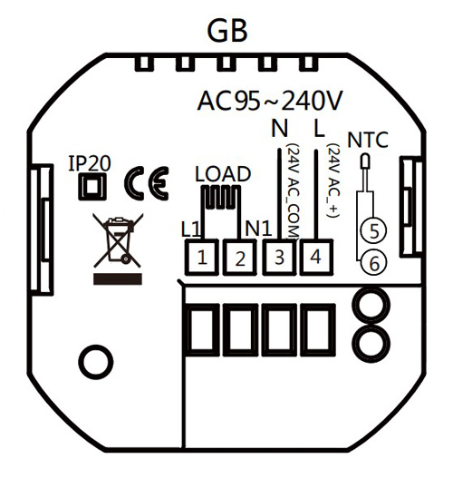 Smart θερμοστάτης πετρελαίου BHT-009GBLW, WiFi, χωνευτός, μαύρος - Image 2
