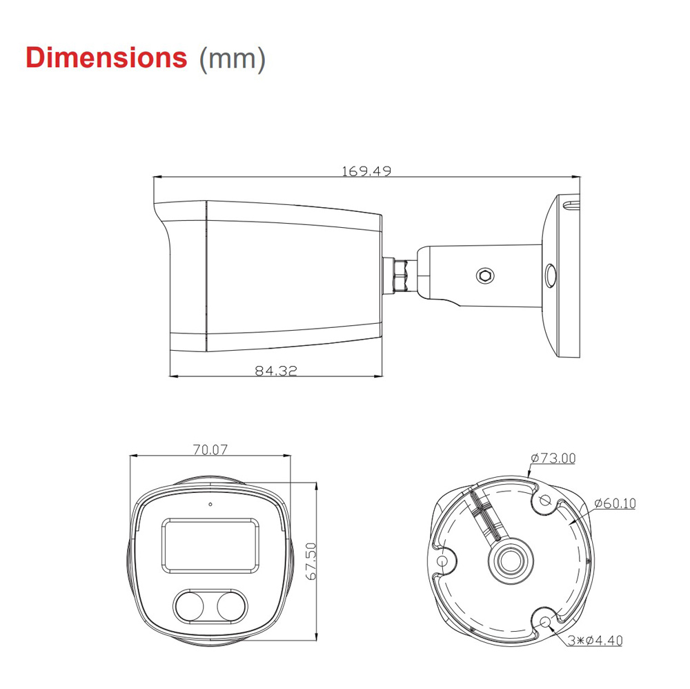 LONGSE IP κάμερα BMSCFG400WH με μικρόφωνο, 4MP, 2.8mm, αδιάβροχη IP67, PoE - Image 3