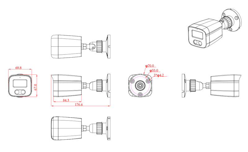 LONGSE υβριδική κάμερα BMSDTHC500FKEW, 2.8mm, 8MP, IP67, LED έως 25m - Image 3