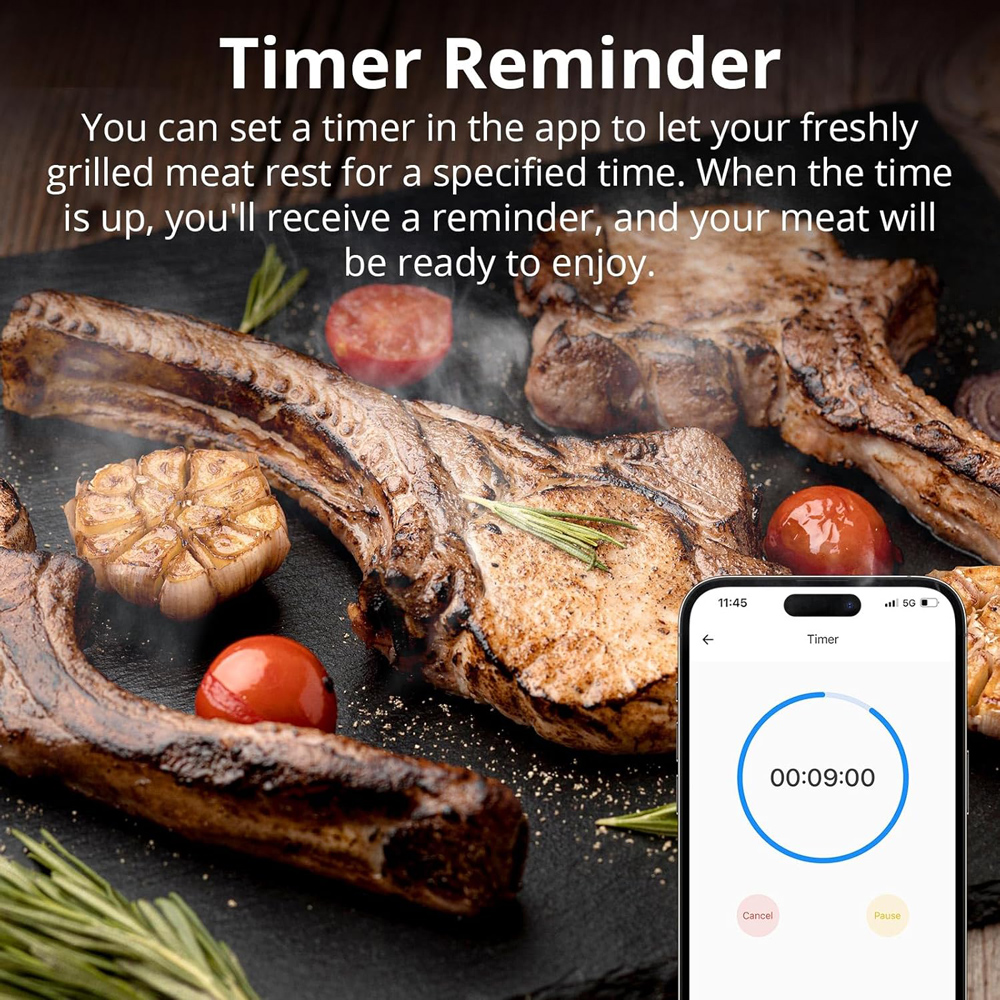 SONOFF smart θερμόμετρο barbeque BMT01 με 2x αισθητήρες, έως 300 °C, μαύρο - Image 9