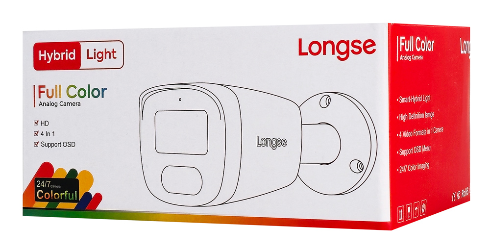 LONGSE υβριδική κάμερα BPSGTHC500FKERC, 2.8mm, 5MP, AOC, IP66, IR έως 30m - Image 4