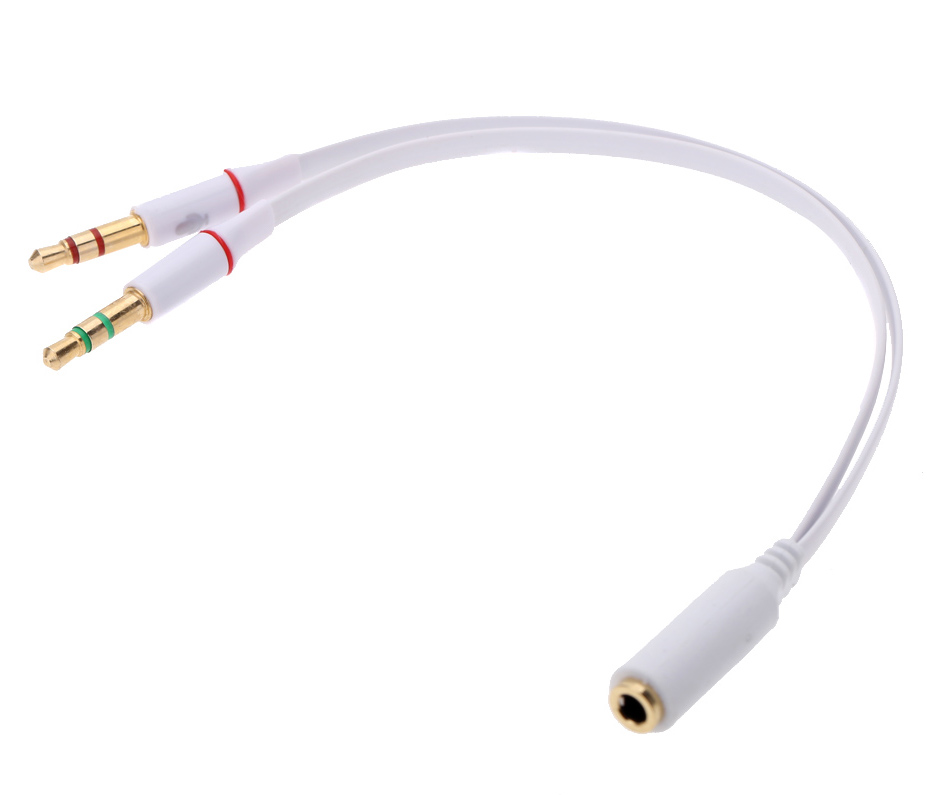 POWERTECH καλώδιο 2x 3.5mm σε 3.5mm θηλυκό CAB-J048, 0.2m, λευκό - Image 2