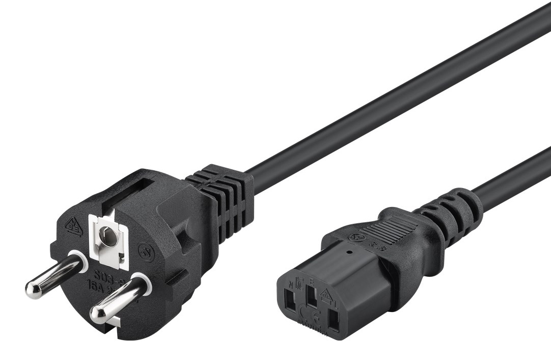 POWERTECH καλώδιο τροφοδοσίας CAB-P006, 3x 1mm², cooper, 1.5m, μαύρο