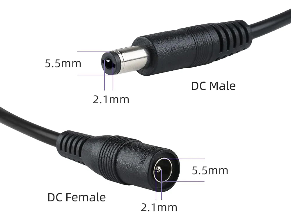 POWERTECH καλώδιο επέκτασης DC CAB-P030, 5.5 x 2.1mm, 10m, μαύρο - Image 2