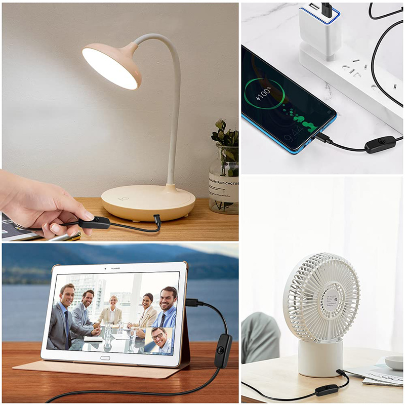 POWERTECH καλώδιο USB-C σε USB CAB-UC085 με διακόπτη, 2A, 2m, μαύρο - Image 2