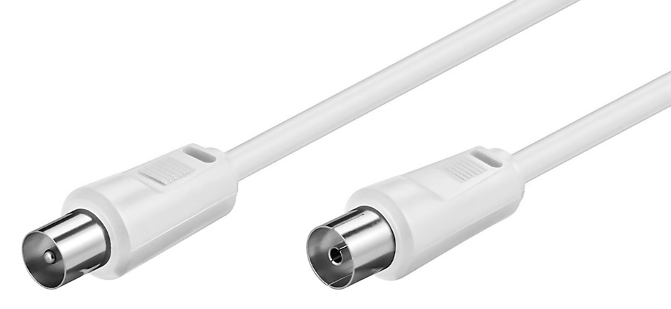 POWERTECH καλώδιο κεραίας RF αρσενικό - RF θηλυκό CAB-V001, λευκό, 1.5m