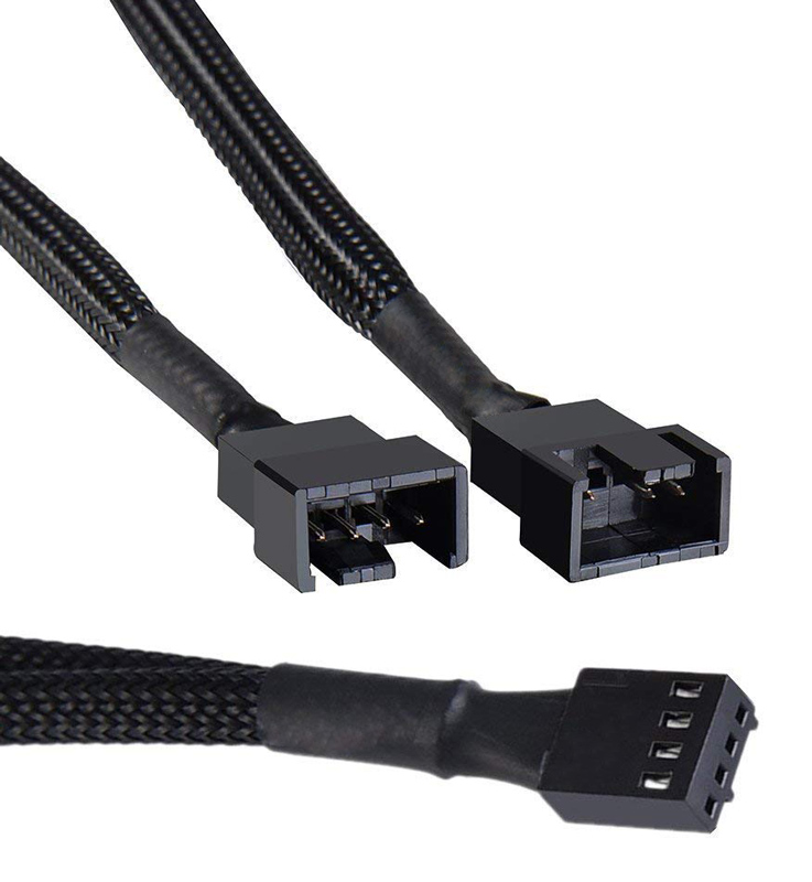 POWERTECH καλώδιο 4-pin pwm σε 2x 4-pin pwm CAB-W048, 0.15m, μαύρο