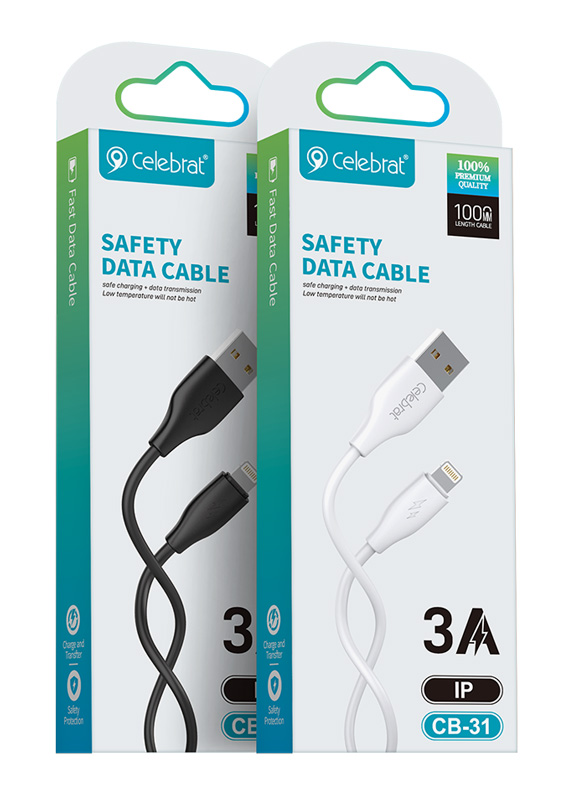 CELEBRAT καλώδιο Lightning σε USB CB-31, 3A, 480Mbps, 1m, λευκό - Image 4