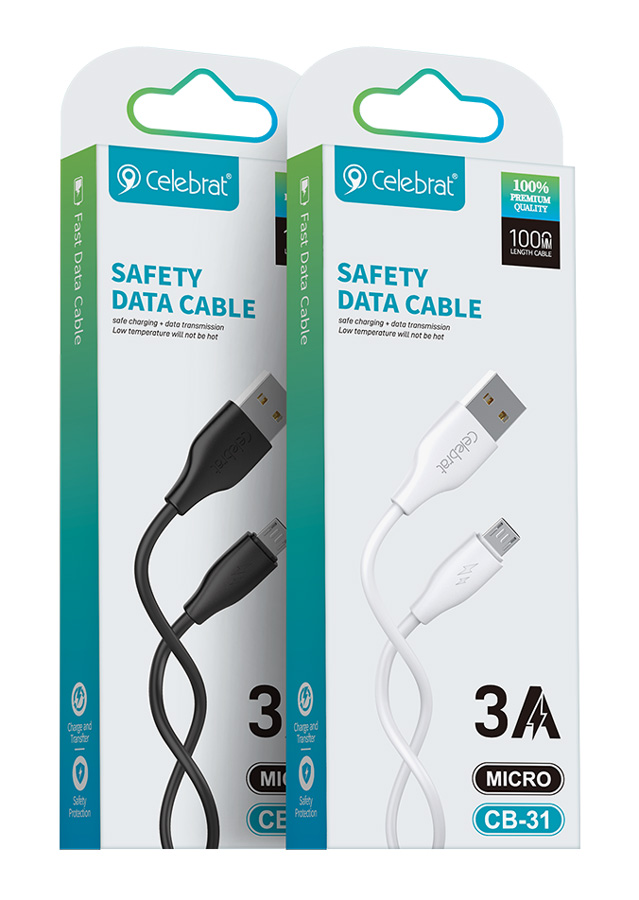 CELEBRAT καλώδιο micro USB σε USB CB-31, 3A, 480Mbps, 1m, μαύρο - Image 4