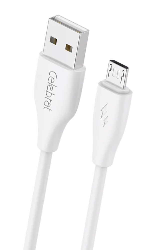 CELEBRAT καλώδιο micro USB σε USB CB-31, 3A, 480Mbps, 1m, λευκό