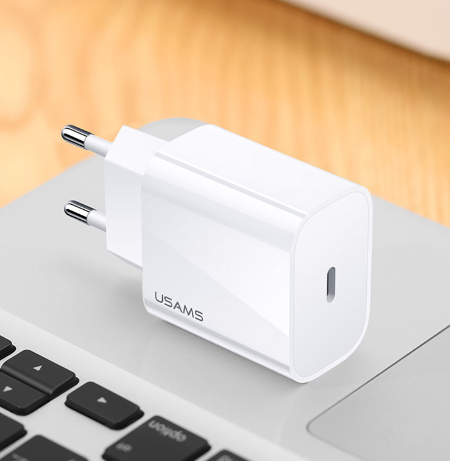 USAMS φορτιστής τοίχου US-CC118, 1x type-C, PD3.0 20W 3A, λευκός - Image 3