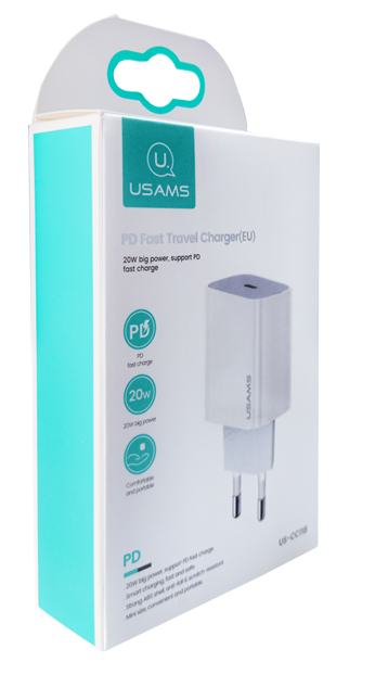 USAMS φορτιστής τοίχου US-CC118, 1x type-C, PD3.0 20W 3A, λευκός - Image 4