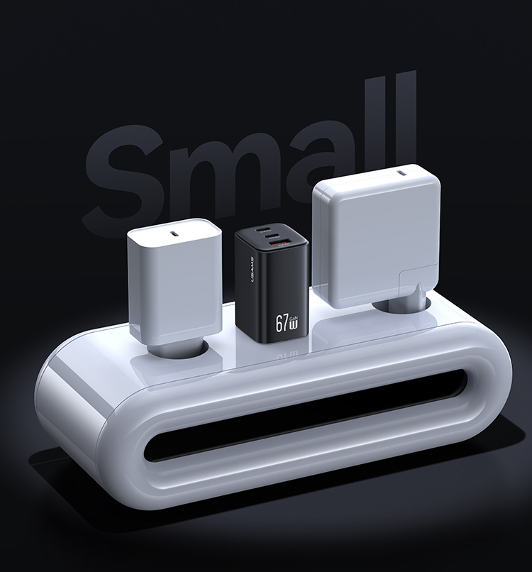 USAMS φορτιστής τοίχου CC265, USB & 2x USB-C, 67W, GaN, λευκός - Image 7