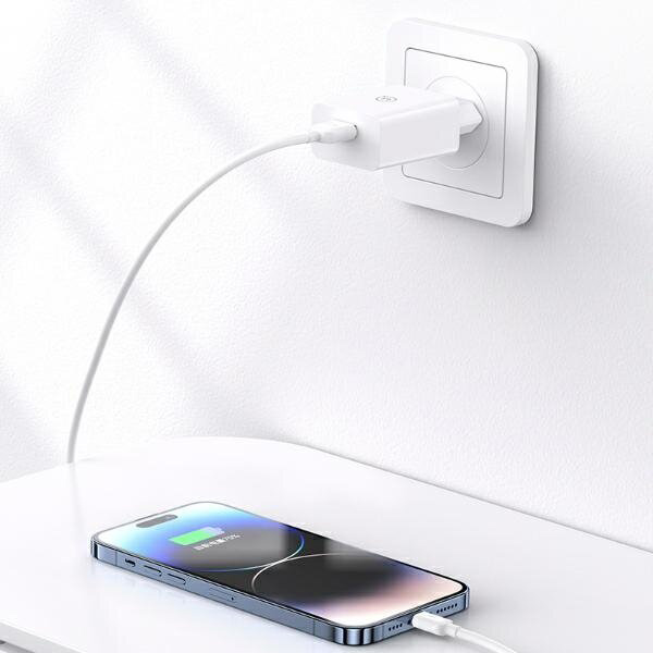 USAMS φορτιστής τοίχου T22, 1x USB, QC3.0 18W 3A, λευκός - Image 2