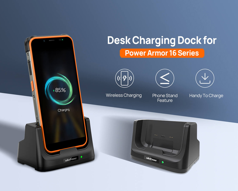 ULEFONE βάση φόρτισης DC3103 για Power Armor 16 Pro, 10W, μαύρη - Image 2