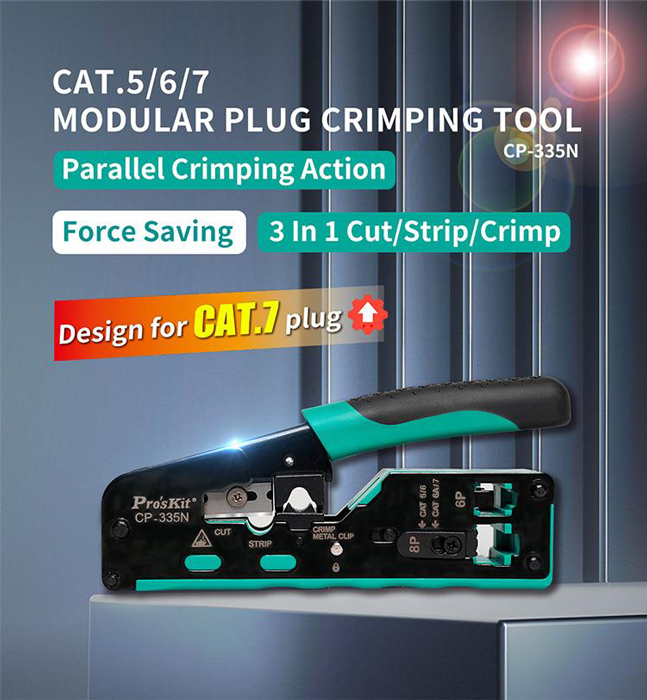 PROSKIT πρέσα ακροδεκτών CP-335N για καλώδια δικτύου CAT 5/6/7 - Image 2