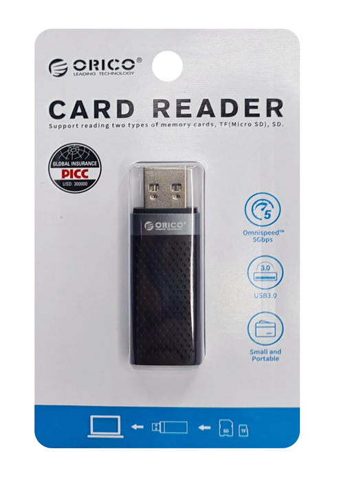ORICO card reader CS2D-A3 για SD & Micro SD, USB 3.0, μαύρο - Image 4
