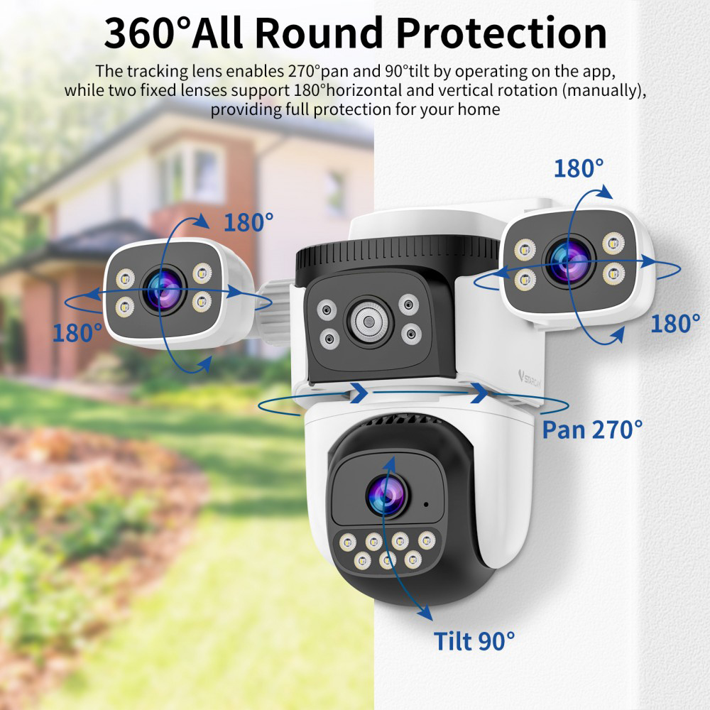VSTARCAM smart κάμερα CS621SR, triple lens, 2MP, WiFi, SD, PTZ, IP66 - Image 3