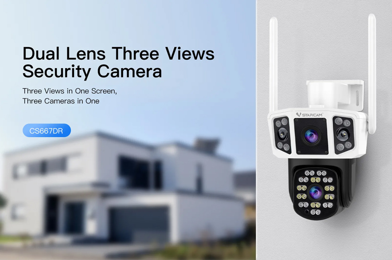 VSTARCAM smart κάμερα CS667DR, dual lens, 3MP, WiFi, SD, PTZ, IP66 - Image 2