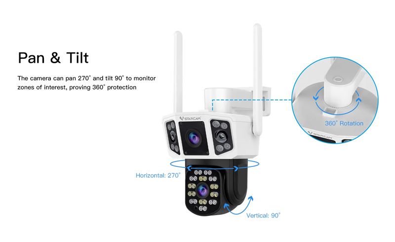 VSTARCAM smart κάμερα CS667DR, dual lens, 3MP, WiFi, SD, PTZ, IP66 - Image 6