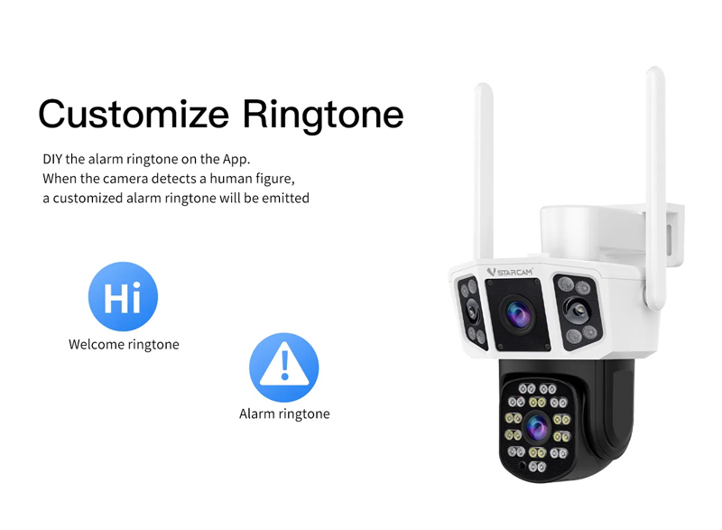 VSTARCAM smart κάμερα CS667DR, dual lens, 3MP, WiFi, SD, PTZ, IP66 - Image 8
