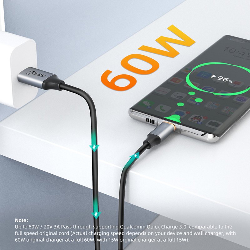 CABLETIME καλώδιο USB-C σε USB CT-AMCMG2, 60W, 10Gbps, 1m, μαύρο - Image 4