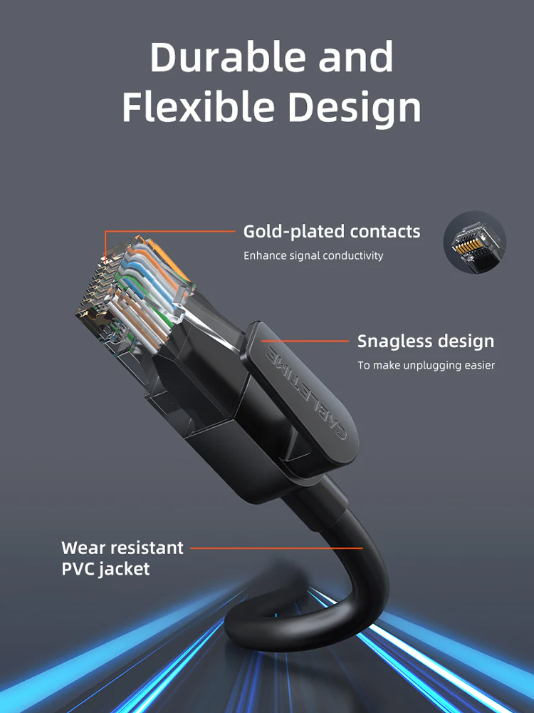 CABLETIME καλώδιο δικτύου CT-CAT6U, CAT 6 UTP, 250 MHz, CCA, 2m, μαύρο - Image 2