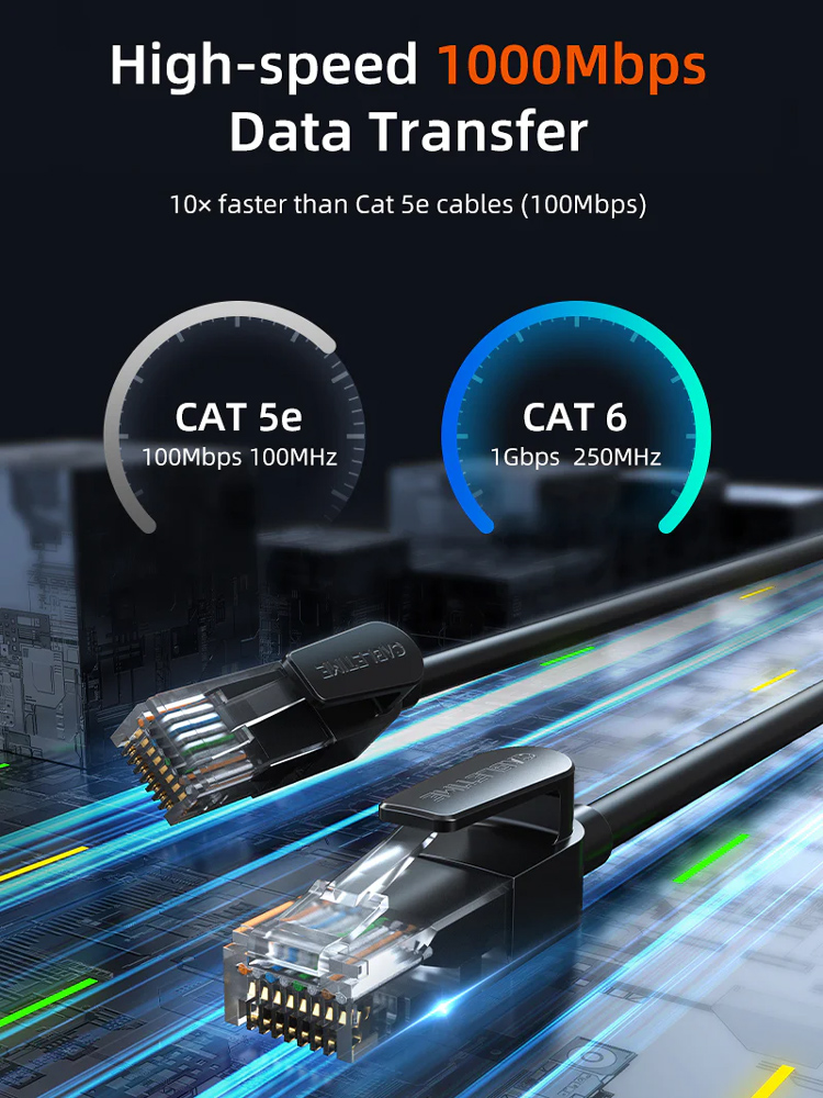 CABLETIME καλώδιο δικτύου CT-CAT6U, CAT 6 UTP, 250 MHz, CCA, 5m, μαύρο - Image 4