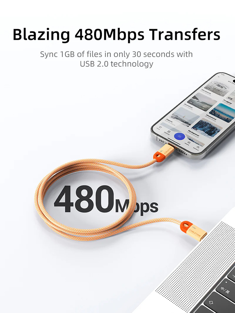 CABLETIME καλώδιο USB-C CT-CM60-PBL, 60W PD, 480Mbps, 0.25m, μπλε - Image 3