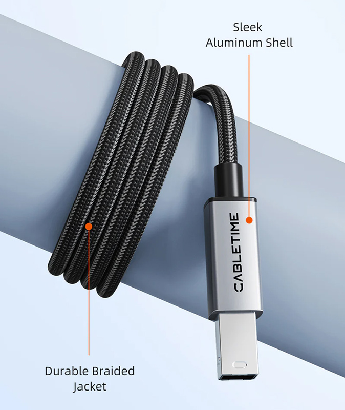 CABLETIME καλώδιο USB-C σε USB Type B CT-CMBM1, 480Mbps, 1.5m, μαύρο - Image 3