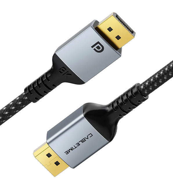 CABLETIME καλώδιο DisplayPort CT-DP8K, 32.4Gbps, 8K/60Hz, 2m, μαύρο