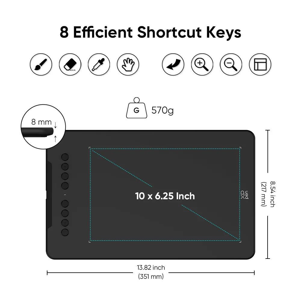 XP-PEN ταμπλέτα σχεδίασης με γραφίδα Deco 01 V3, 254x158.7mm, μαύρο - Image 4