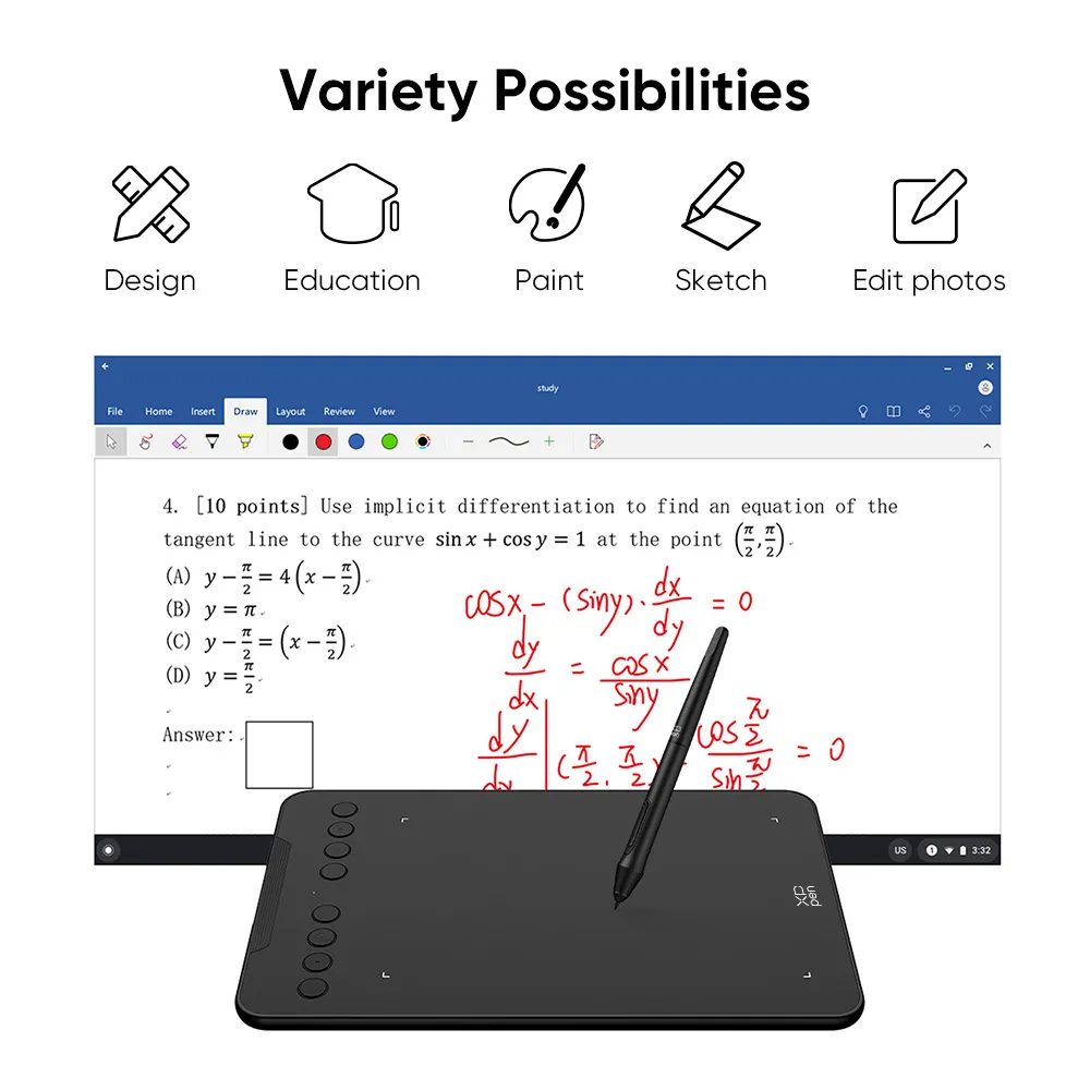 XP-PEN ταμπλέτα σχεδίασης με γραφίδα Deco 01 V3, 254x158.7mm, μαύρο - Image 7