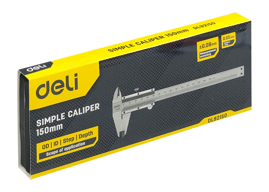 DELI παχύμετρο ακριβείας DL92150 με θήκη μεταφοράς, 150mm, ασημί - Image 4