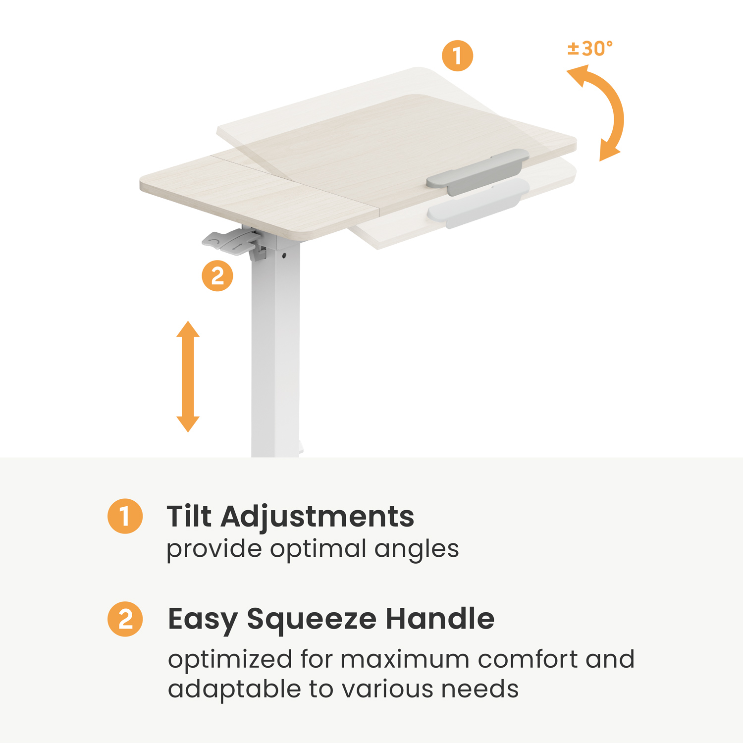 BRATECK γραφείο FMT02-03 με ρυθμιζόμενο ύψος & κλίση, 710x400x710~1060mm, λευκό - Image 4