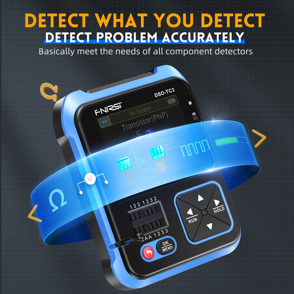FNIRSI 3 σε 1 παλμογράφος/signal generator/transistor tester χειρός DSO-TC3, επαναφορτιζόμενο - Image 3