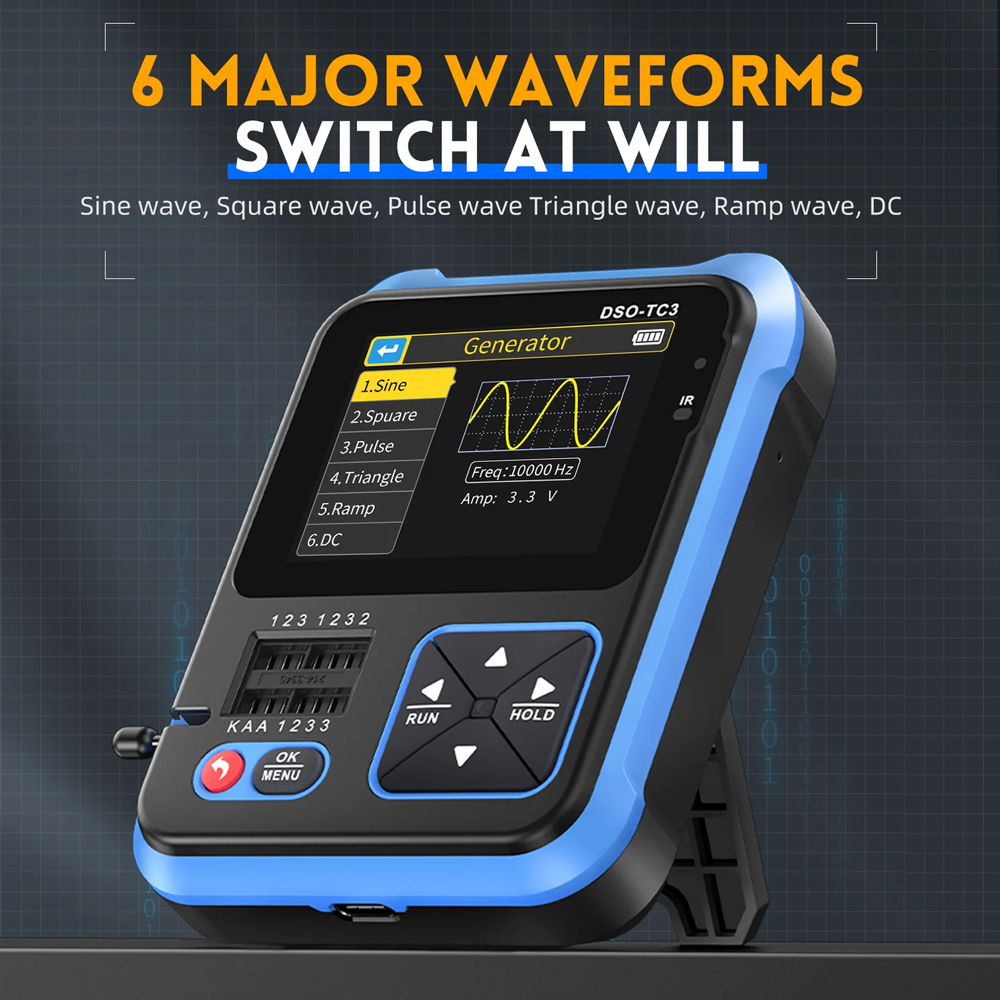 FNIRSI 3 σε 1 παλμογράφος/signal generator/transistor tester χειρός DSO-TC3, επαναφορτιζόμενο - Image 6